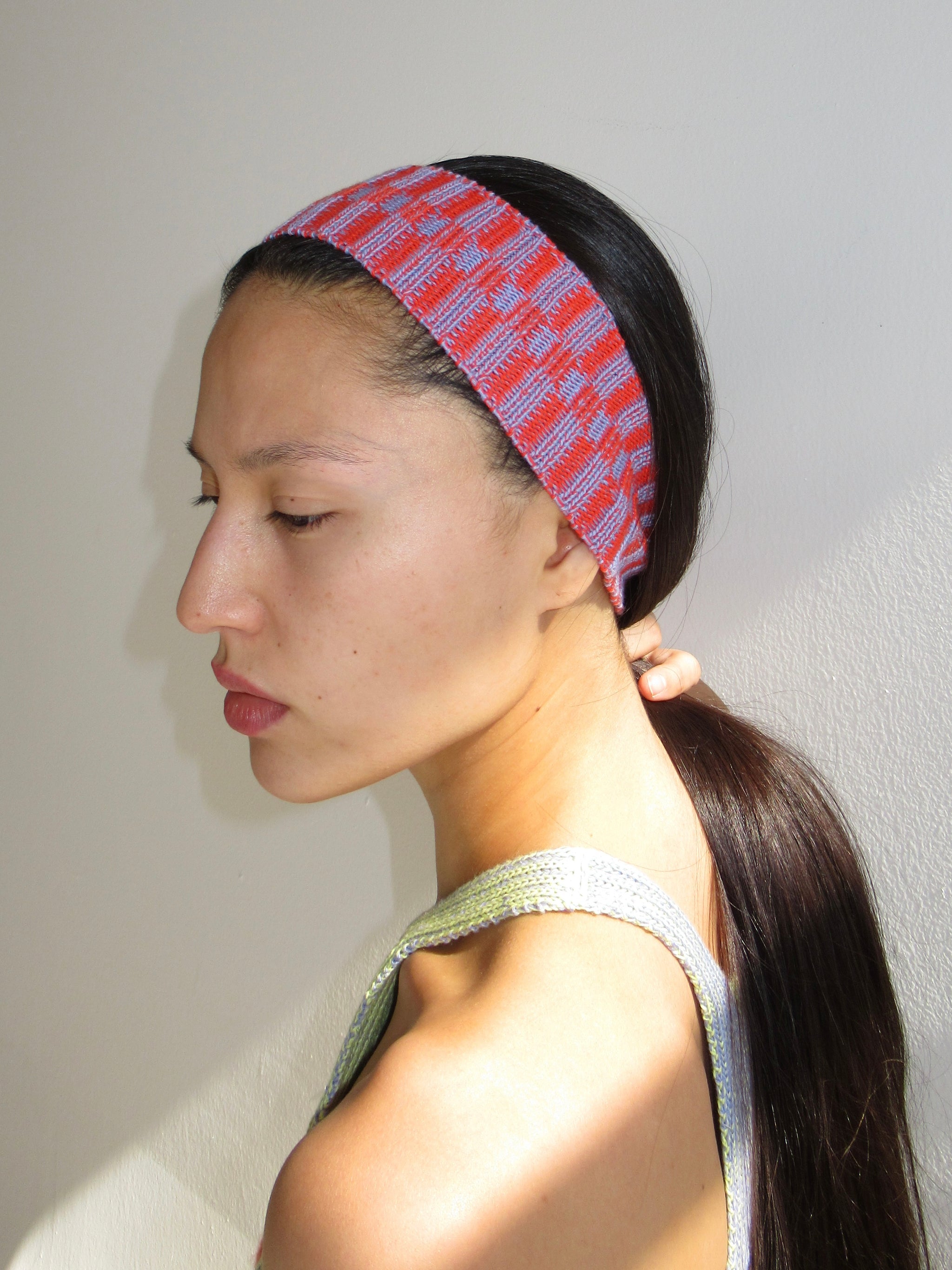 ★SCULPTOR★ Eyelet Knit Hairband Red SC25S615RD Eyelet Knit Hairband Red – Sculptor
